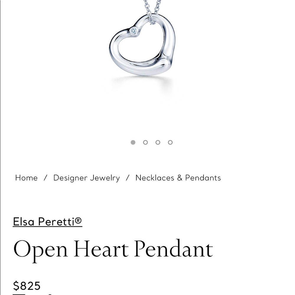 Elsa Peretti Open Heart Diamond Pendant Necklace